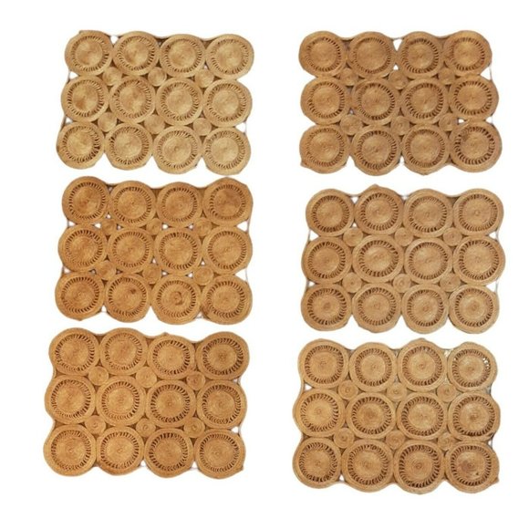 6 Boho Sisal Straw Placemats Farmhouse Vintage Boho - Picture 1 of 8